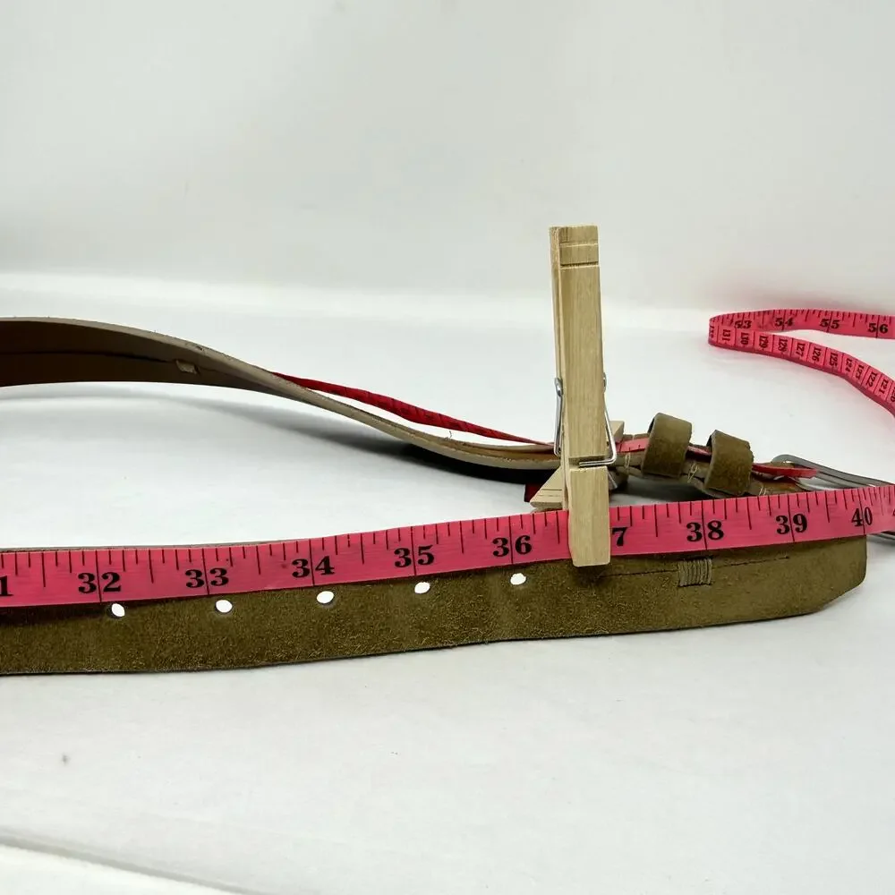 Cole Haan England Suede Leather Belt Tan Solid Brass Buckle 34 NWOT Rare